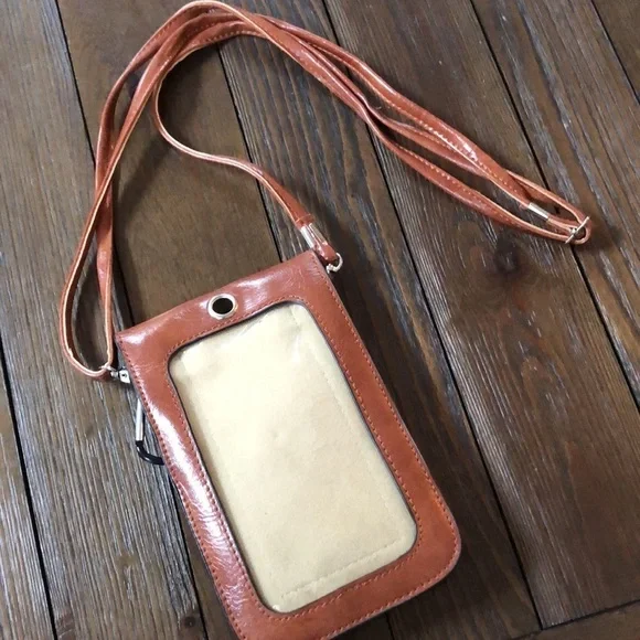 3/$30 Brown vegan crossbody travel wallet/phone case - Picture 3 of 7